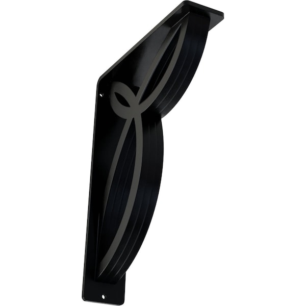 Ekena Millwork Versailles Wrought Iron Bracket, (Triple center brace), Powder Coated Black 2"W x 7 1/2"D x 10"H BKTM02X07X10TVE - main